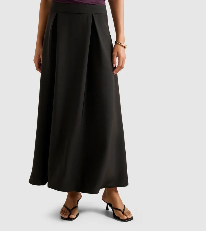 forever new  MARIA Pleated Maxi Skirt for Women | Best Price UAE